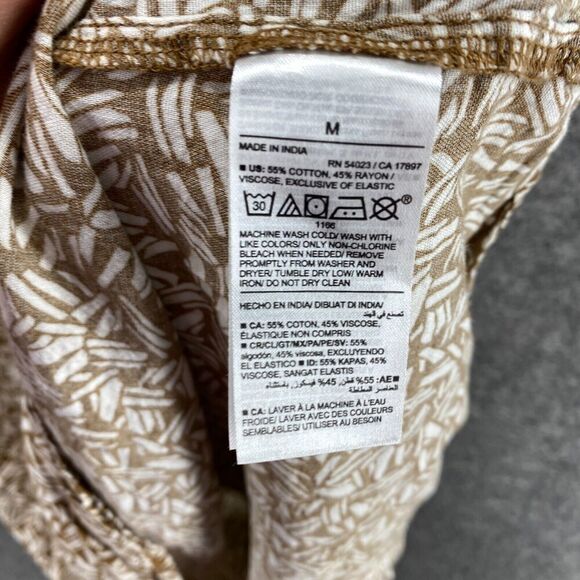 5/$45 Old Navy Dress Women M Medium Brown Geometric Maxi Long Elastic Waist - Picture 6 of 10